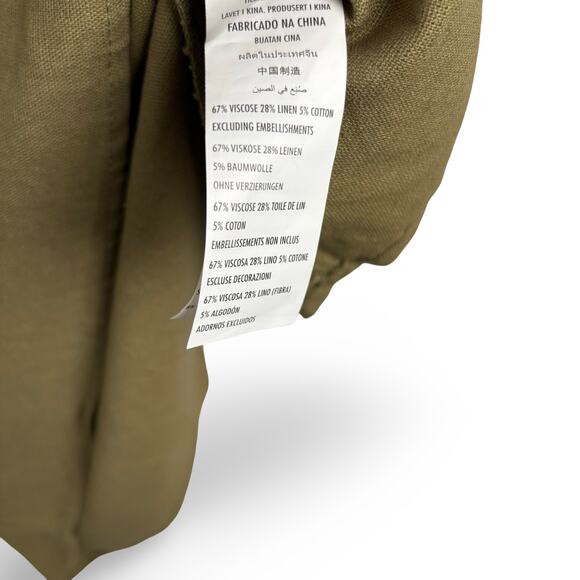 Cotton On Olive Green Linen-Blend Mini Dress A-Line Sundress Size XS - Picture 3 of 7